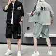 thumbnail image 4 of Camiseta Hombre Trajes Deportivos Blancos Ropa de Hombre Alfabeto Conjuntos de Pantalones Cortos Esenciales Chándal de Jogging Novedad en Alta Calidad Chic, 4 of 5