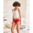 thumbnail image 4 of Women's Mid Rise Tagless Plain Color Full Coverage Cotton Hipster Panties 6-Pack(Scarlet Navy,XX-Large), 4 of 7