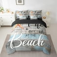 thumbnail image 3 of Tropical Hawaii Beach Bedding Comforter Sets 7-Piece Coastal Starfish Bed in a Bag, Summer Holiday Gifts Twin Bedding Sets Beach House Decor Comforter Set, Blue Grey Bedding Sets & Collections, 3 of 4