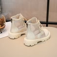 thumbnail image 5 of Girls Ankle Boots Mesh Lace Up Back Zipper Booties Kids Summer Hollow Out Breathable Soft Sole Boots White 12 Little Kids, 5 of 7