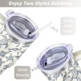 thumbnail image 5 of 40oz Cute Ocean Life Turtle Stainless Steel Flip Straw Tumbler Spill Proof Travel Cup Double Wall Vacuum Insulated Coffee Mug with Top Handle, 5 of 6