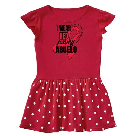 

Inktastic Sickle Cell Awareness I Wear Red For My Abuelo Gift Toddler Girl Dress