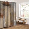 thumbnail image 5 of Brown Painting Bathroom Curtain 78 Inch Shower Curtain with Hooks, Modern Abstract Retro Art Aesthetics Waterproof Polyester Bath Curtain Washable Bathtub Curtain 36''x 78'', 5 of 6