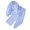 F72-Blue, variant on FYDUU Girls 2 Piece Striped Outfits Set Long Sleeve Button Down Shirt Tops Elastic Waist Wide Leg Pants Kids Summer Clothes Set 9-10 Years