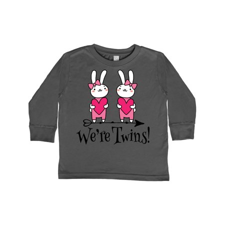 

Inktastic Twin Girl Gift Bunny Rabbit Gift Toddler Toddler Girl Long Sleeve T-Shirt