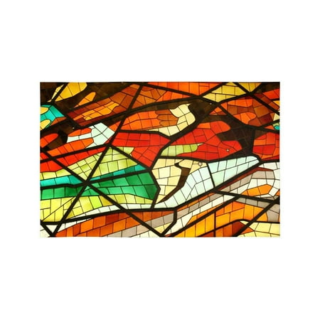 

MKHERT Modern Universe Stained Glass Window Placemats Table Mats for Dining Room Kitchen Table Decoration 12x18 inch Set of 6