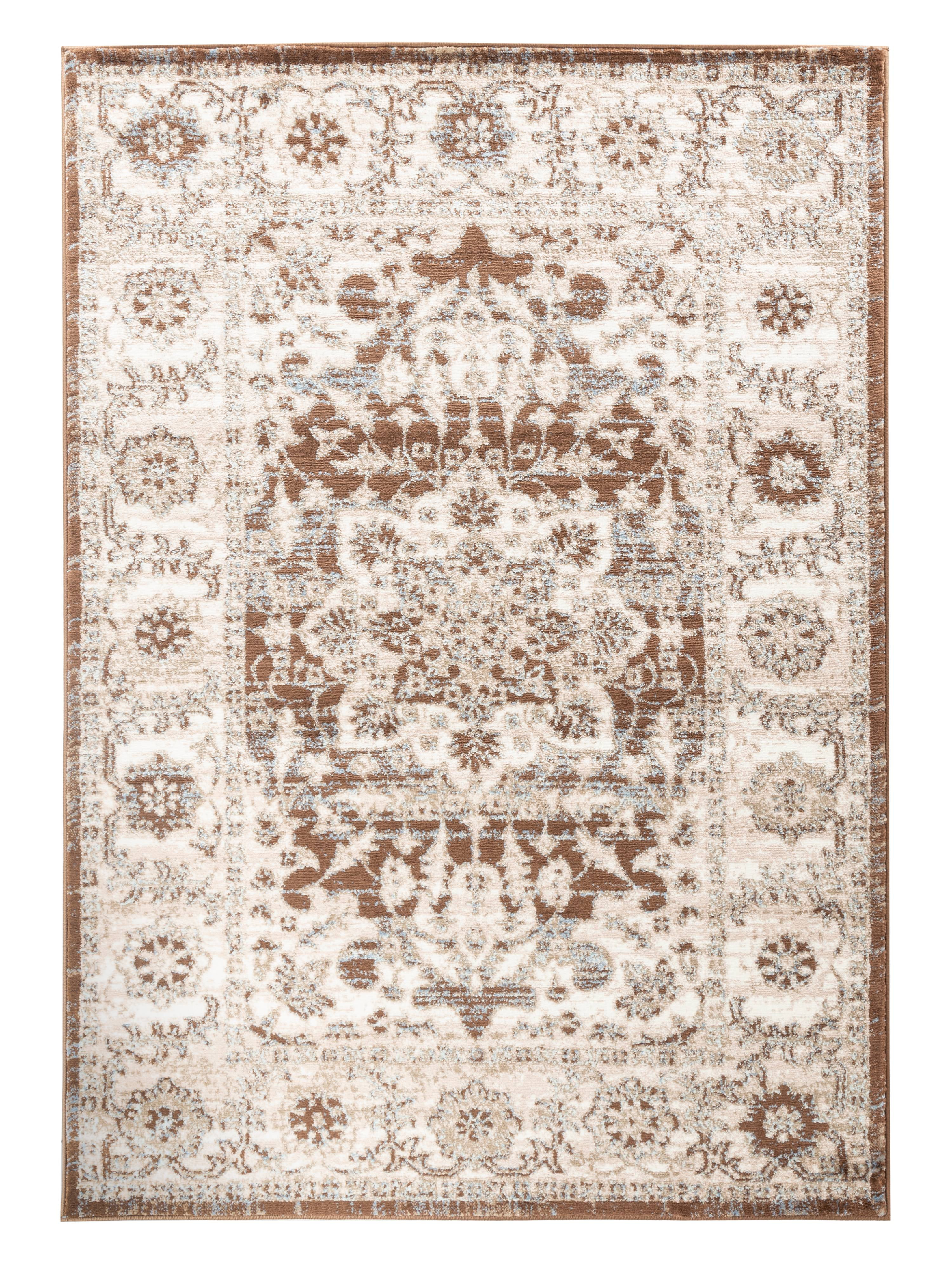 Romance Collection RugsBrown Cream Distressed Washed Oriental Design