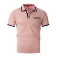 thumbnail image 6 of Huresd Men's Golf Polo Shirts Short Sleeve Collar Shirt Pink 3XL, 6 of 8