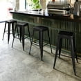 thumbnail image 4 of BizChair Commercial Grade 30" High Backless Distressed Black Metal Indoor-Outdoor Barstool, 4 of 9
