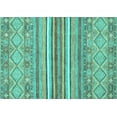 thumbnail image 1 of Ahgly Company Machine Washable Indoor Rectangle Abstract Turquoise Blue Modern Area Rugs, 8' x 12', 1 of 4