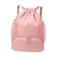 thumbnail image 2 of Mochila con cordón para hombre y mujer, ligera, para exteriores, de gran capacidad, impermeable, con compartimento para zapatos, bolsa deportiva para Rosa, 2 of 8
