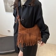 thumbnail image 2 of Bolso Holgado Mano Bandolera Borla Gamuza Con Flecos Vintage para Mujer, 2 of 9