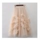 thumbnail image 1 of Vestido de falda de Hada de borde dulce Vintage para mujer, Falda Midi de tul de Cintura elástica de Hada de línea A, Swing grande Irregular, 1 of 5