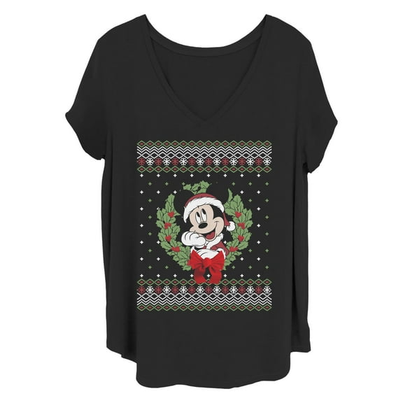 Women's Mickey & Friends Mickey Happy Wearth Graphic T-Shirt
