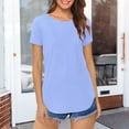 thumbnail image 3 of Women Casual Tops Short Sleeve Tshirts Summer Crewneck Tee Tops Blouses, 3 of 6