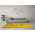 thumbnail image 3 of Ahgly Company Indoor Round Abstract Yellow Modern Area Rugs, 4' Round, 3 of 4
