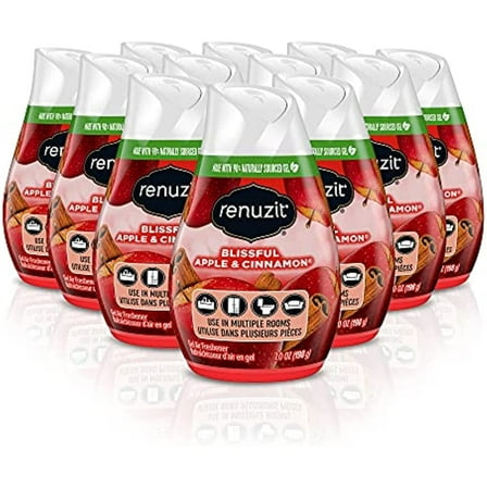 Renuzit - 1717587 Blissful Apple & Cinnamon Adjustable Gel Air Freshener, 7oz Cone (Pack of 12)