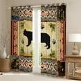 thumbnail image 2 of Wild Bear Curtains & Drapes Tribe Arrow Aztec Curtains,Vintage Lake Paddle Blackout Curtains 2 Panels 52"Wx84"L Woodland Moose Elk Exotic Style Tribal Geometry Room Decor,Brown, 2 of 6