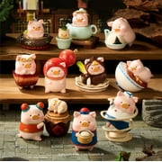 Lulu The Piggy Blind Box Figures - Lu's Table Series Blind Boxes Mystery Box Cute Animal Figurines Collectibles Home Decorations Holiday Birthday Gifts, Single Box