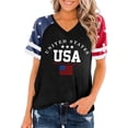 thumbnail image 3 of America 250 Tshirt Women's Casual Solid V Neck Short Sleeve Tee Everyday Tshirts for Women Black L, 3 of 5
