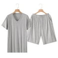thumbnail image 6 of Loungewear Short Sleeve Breathable Viscose Men Short Sleeve Shorts Pajamas for Home, 6 of 7