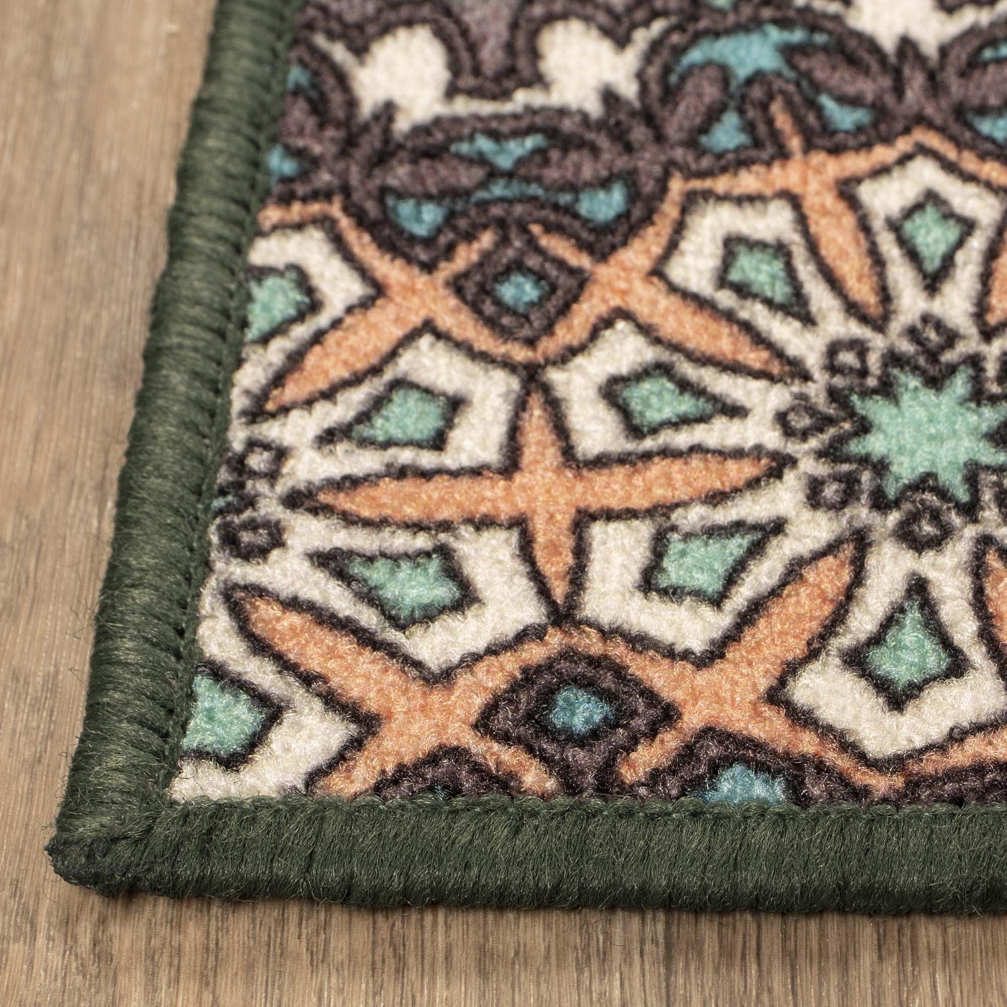 Superior Medallion 5' x 8' Non-Slip Indoor Outdoor Area Rug, Rugs For Living Room Patio Porch, Black