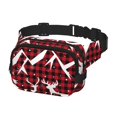 thumbnail image 2 of Fotbe Christmas Buffalo Plaid Cangurera Cuadrada con Estampado de Doble Capa, Bolsa de Cintura Ajustable Mini para Hombres y Mujeres, 2 of 9