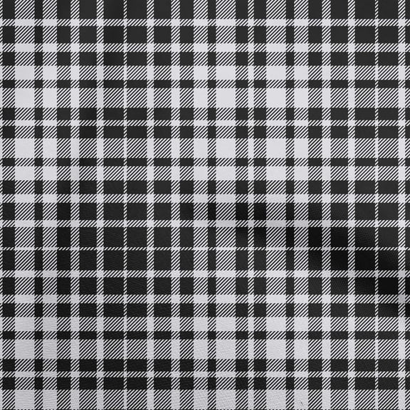 oneOone Polyester Spandex Black Fabric Tartan Sewing Craft Projects Fabric Prints By Yard 56 Inch Wide-7595
