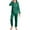Green, variant on Generic 2 Pieces Silk Satin for Girls Pajamas Set Button-Down Long Sleeve Girls Pajamas with Pockets