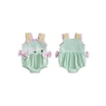 thumbnail image 2 of BemeyourBBs Newborn Baby Girl Golf Outfit Summer Bubble Romper Clothes Ruffle Sleeveless Golf Embroidery Bodysuit One Piece Playsuit, 2 of 9