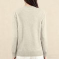 thumbnail image 5 of Women's Fashion Casual Pullover Knitted Sweater with Buttons, Solid Color Long Sleeves, Versatile and Cozy, Perfect for Office and Casual Outings,Khaki,XL, 5 of 5