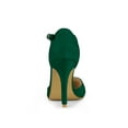 thumbnail image 2 of BLISSFUL STEP Women's Shoes Round Toe Stiletto Heel T-Strap Sandals Green 5.5, 2 of 6