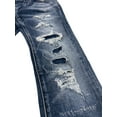 thumbnail image 6 of Crysp Denim Men's Indigo Wash Distressed Rip & Repair Skinny Fit Stretch Jeans (28, Indigo Blue), 6 of 7