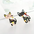 thumbnail image 3 of GKNET Cartoon Black Cat Brooch Oil Colour Alloy Animal Corsage Ladies Pins-s2, 3 of 6