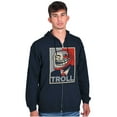 thumbnail image 5 of Funny Presidential Troll Face Meme Zip Up Hoodie Men's Women's Brisco Brands L, 5 of 6