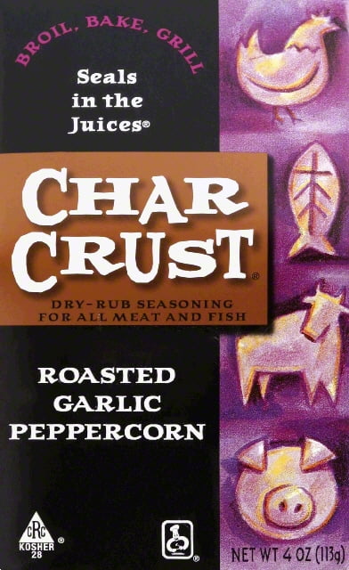 Char Crust Dry-Rub Seasoning, Roasted Garlic Peppercorn by Char Crust