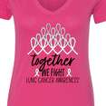 thumbnail image 4 of Inktastic Together, We Fight Lung Cancer Awareness Women's V-Neck T-Shirt, 4 of 5