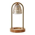 thumbnail image 2 of Lámpara eléctrica para calentar velas, lámpara para derretir cera de vela con base de madera, lámpara de mesa decorativa, luz nocturna, enchufe de la UE dorado, 2 of 9