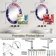 thumbnail image 4 of Designart "Pink Blue Lilac Blossoms Fragrant Blossom Melody" Floral Round Wall Mirror - Traditional Oval Printed Decorative Oversized Mirror - Multiple Color Options, 4 of 4