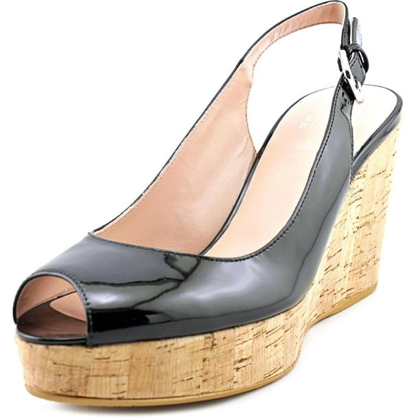 Stuart Weitzman - Stuart Weitzman Jean Open Toe Patent Leather Wedge ...