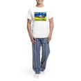 thumbnail image 5 of CafePress - Distressed, 80S Style, Ukraine, Ghost Of Kyiv, Zel - Men's Light Loose Fit Cotton Pajama Set, 5 of 7