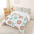 thumbnail image 3 of Manfei Cute Highland Cattle Queen Comforter Set 3 Pieces,Cartoon Cactus Comforter Sets Queen,Teal Brown,1 Comforter and 2 Pillowcases,Reversible, 3 of 6
