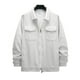 thumbnail image 3 of Blusa y camisa de manga larga con cuello vuelto para hombre, informal, de poliéster, con solapa, bolsillo y botones., 3 of 8