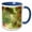 Blue/White, variant on 3drose, Image of Painting of Green and Orange Cloud Like Shapes, 11oz Mug