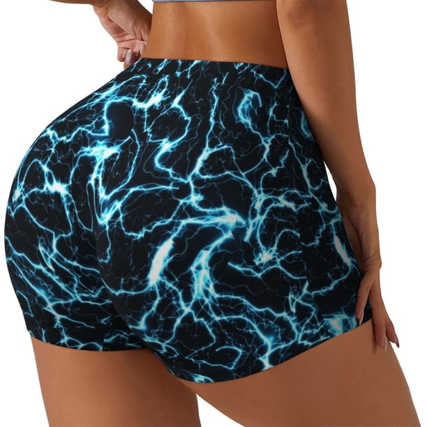 Fotbe Lightning Shorts Sin Costuras – Shorts Deportivos de Cintura Alta para Mujer, Elásticos para Gimnasio, Yoga, Running o Ciclismo-Small