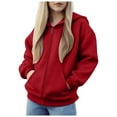 thumbnail image 3 of Ccpelsie Boys Girls Hoodie Kids Jacket Youth Zip Up Sport Hooded Sweatshirt Teen Winter Warm Coat for Toddler(Brick Red,12-18 Months), 3 of 7