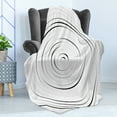 thumbnail image 4 of Spires Soft Flannel Fleece Blanket, Rotary Spiral Ring Shaped Turning Simple Wheel Forms Modern Eddy Illustration, Cozy Plush for Indoor and Outdoor Use, 50" x 60", Black and White, by Ambesonne, 4 of 5