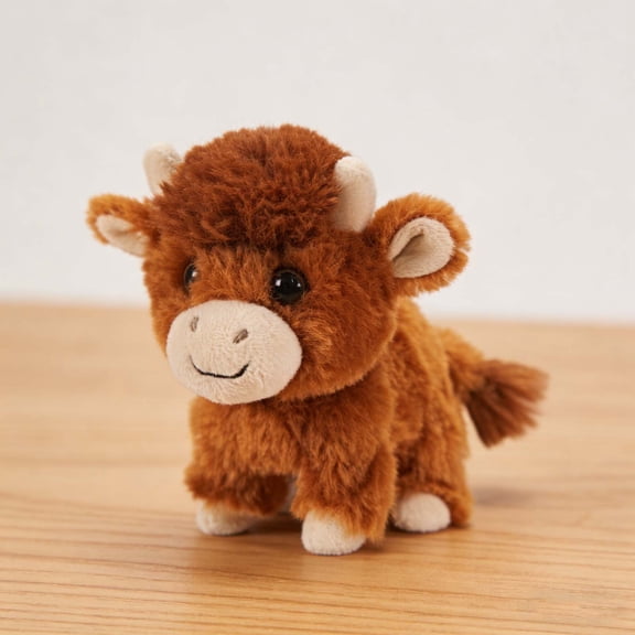 YIKA 15cm Cute Cow Ornament Soft Stuffed For Kids Brown Cow Doll For Baby Gifts Bedroom Decor