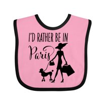 Inktastic I'd Rather Be in Paris Shopping and Travel Girls Baby Bib