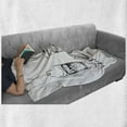 thumbnail image 5 of Sketch Soft Flannel Fleece Blanket, Summer Time Beverages Iced Coffee Ice Tea Soft Drinks Engraved Illustration, Cozy Plush for Indoor and Outdoor Use, 60" x 80", Charcoal Grey White, by Ambesonne, 5 of 5